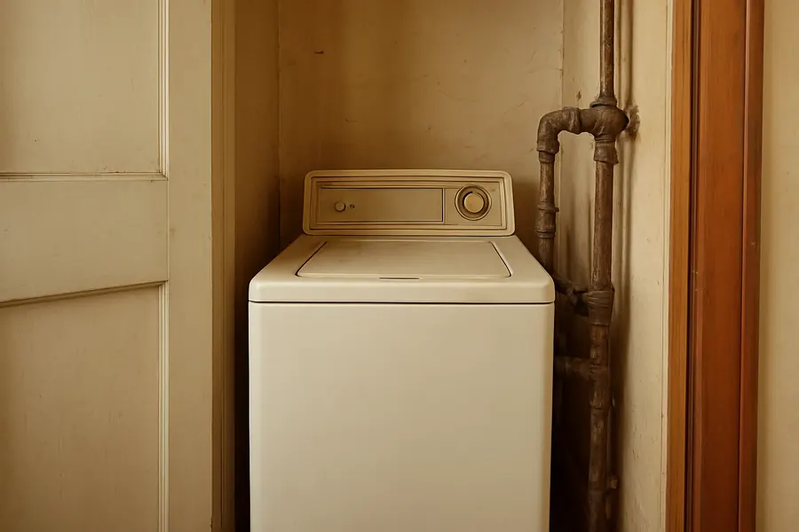 1940s cemesto home laundry closet, Oak Ridge TN